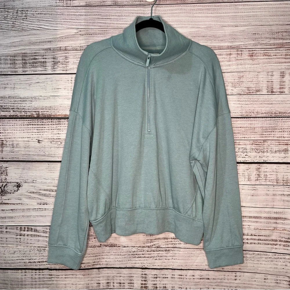 Lou & Grey XL Lounge Pull Over‎ 1/2 Zip Blue Sweater Athleisure